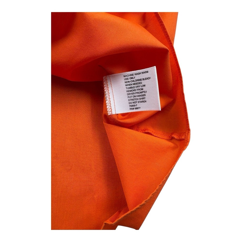 JF J. Ferrar Slim Fit Orange Dress Shirt XL 17-17.5 32/33 Long Sleeve - Picture 4 of 8